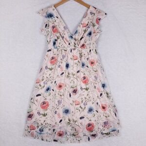 Jessica Simpson Maternity Floral Empire Waist Midi Dress Pink Small Petite